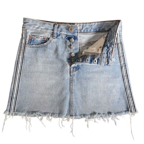 Bershka denim mini jean skirt distressed size 2 - Picture 1 of 12